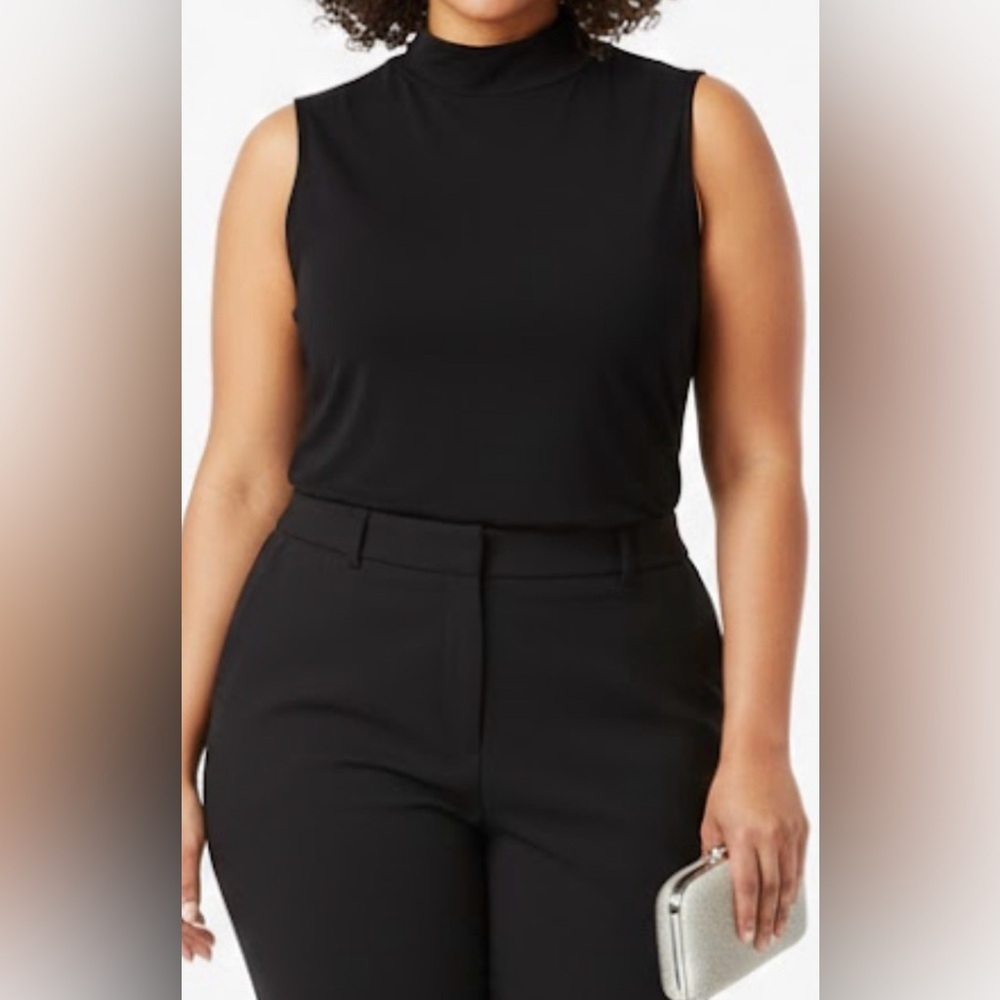 Ralph Lauren Black Sleeveless Mock Neck Top